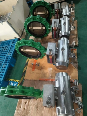 صمام فراشة هوائي من البرونز الألومنيوم مع حلقة إحكام من EPDM مقاس 2-24 بوصة