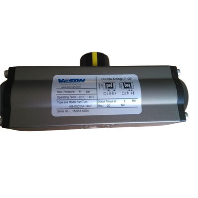 Pneumatic Rack Pinion Actuator with 40-100psig Air Supply Travel Adjustment ±5º and NBR/HNBR/Viton O Ring