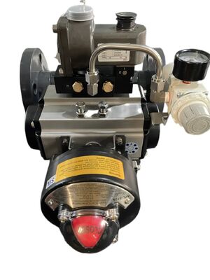 صمام كرة هوائي مع نهاية شفة للاستخدام الصناعي في درجات الحرارة المرتفعة صمام كرة بلاستيكي مشغل