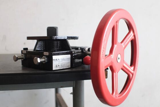 علبة تروس يدوية للتحكم اليدوي تعمل بعجلة يدوية مع هيكل ألومنيوم مزدوج المفعول للمشغلات الهوائية