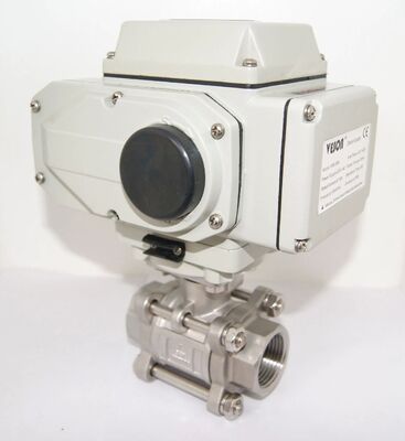 صمام كروي يعمل بالكهرباء مع أطراف لولبية مكونة من 3 قطع، ومعدل ضغط PN1.0-32.0MPa، ومتوافق مع معايير ISO5211