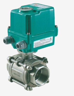 صمام الكرة الكهربائي الذي يتم تشغيله مع عزم الدوران الخارجي 60Nm الحجرة IP67 والمساحيق من سبيكة الألومنيوم لتطبيقات الصمامات المحركية