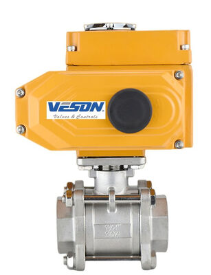 صمام الكرة الكهربائي المتحرك مع نهاية ملفوفة 2PC ، تصنيف ANSI CLASS 150-900 ، واتصال خيط إناثي