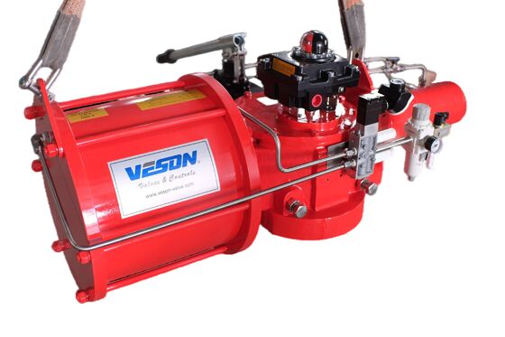 مشغل هوائي مزدوج الفعل ذو زنبرك إرجاع ربع دورة من نوع Scotch Yoke بعزم دوران 830 71753 نيوتن متر لمحطات الطاقة