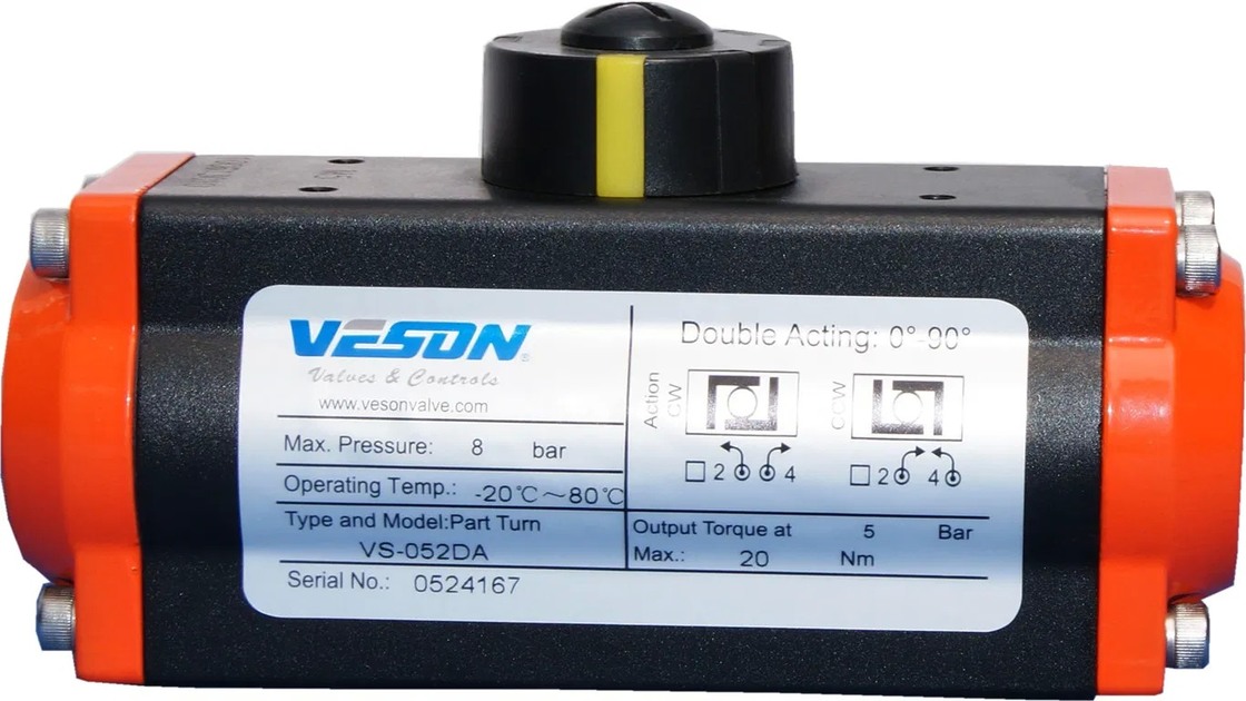 ISO5211 & DIN3337 Standard VS-052~VS-400 Model 50000PC/Y Aluminum Pneumatic Valve Actuator